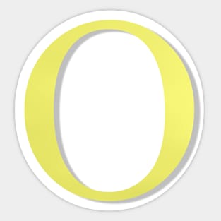 The Letter O in Shadowed Gold Sticker